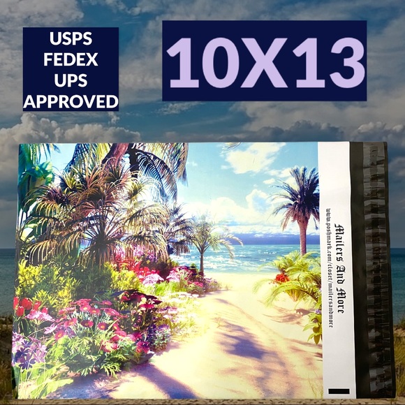 50 10X13 Poly Mailers Road to the Beach, Shipping Envelopes PRICE IS FIRM - Picture 7 of 7